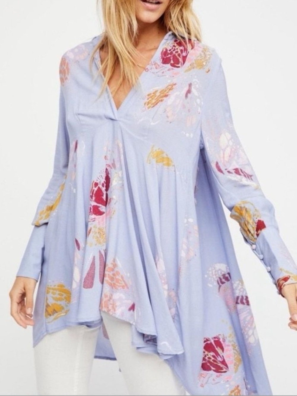 Free People | Field Of Butterflies Tunic - 100% Rayon-Boho Coastal Vacatio